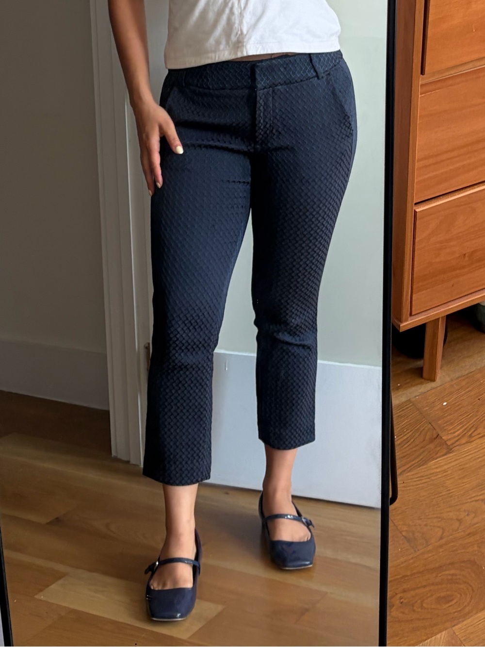 LOFT Navy Cropped Slim Ankle Pants